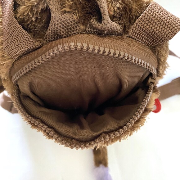 TY Brown Monkey Plush Kids Purple Eyes 100% Tysilk Adjustable Strap Backpack - Picture 7 of 7